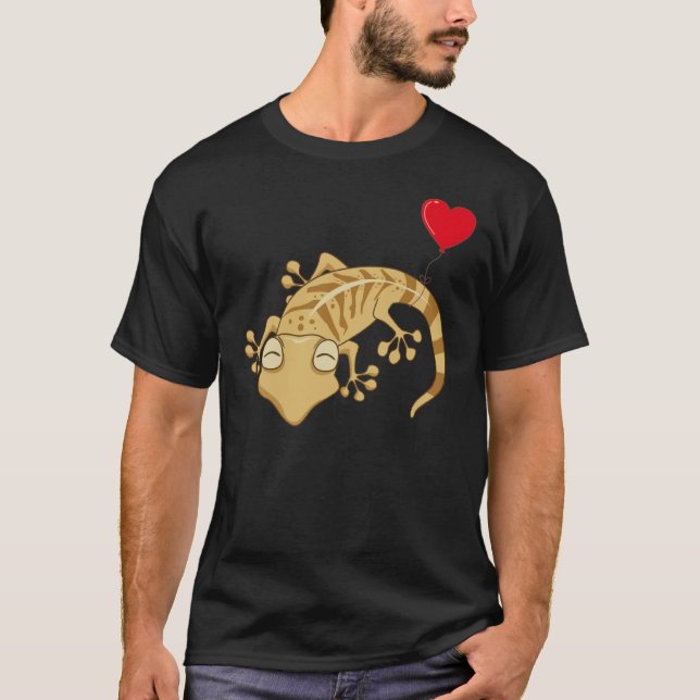 Camiseta Leopard Gecko With Heart Balloon Valentines Day Lo (Anverso)