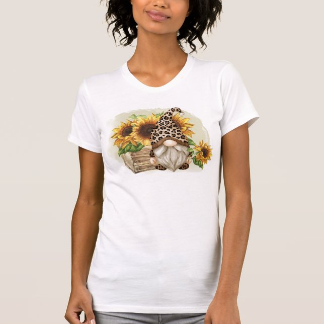 Camiseta Leopard Gnome Sunflowers (Anverso)