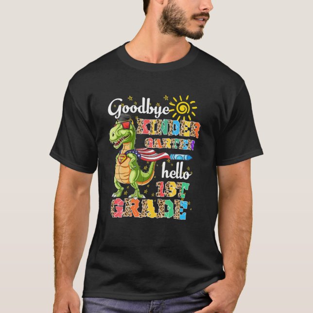 Camiseta Leopard Goodbye Kindergarten Hello 1Gradu (Anverso)