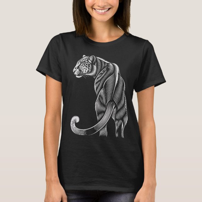 Camiseta "Leopard Grace – Artistic Line Art (Anverso)