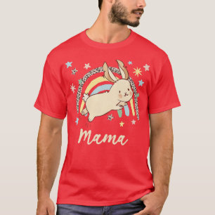 Camiseta Leopard Graphic Rainbow Bunny Mama