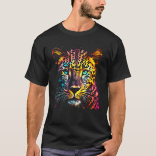 Camiseta Leopard Green Eyes Artwork - Retrato Art Animal L