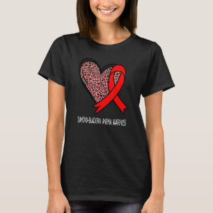 Camiseta Leopard Heart Diamond Blackfan Anemia Awareness Re