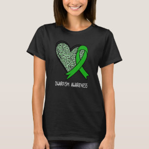 Camiseta Leopard Heart Dwarfism Awareness Green Ribbon