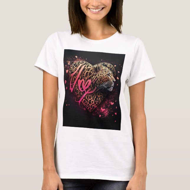 Camiseta Leopard Heart Love Graffiti Art                    (Anverso)