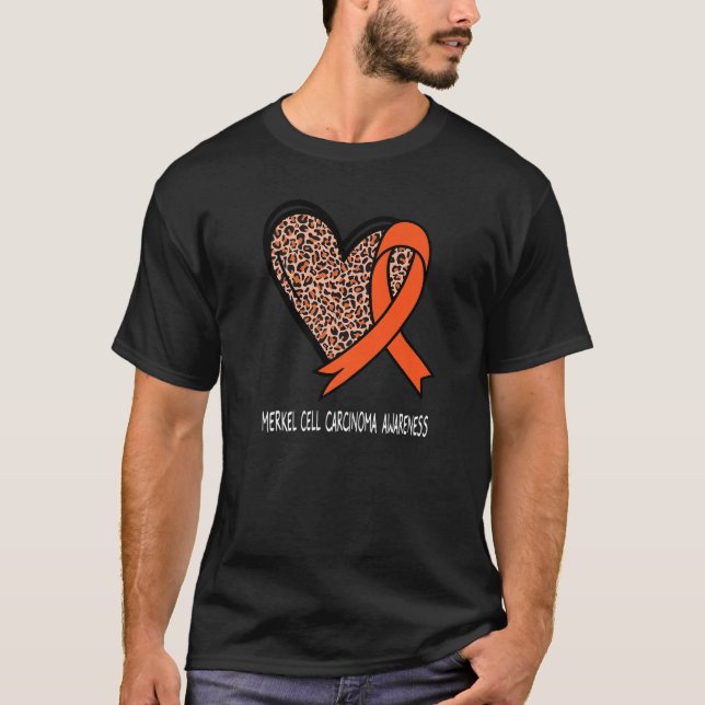 Camiseta Leopard Heart Merkel Cell Carcinoma Sensibilizació (Anverso)