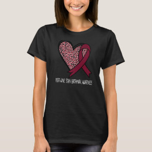 Camiseta Leopard Heart Port Wine Stain Birthmark Awareness