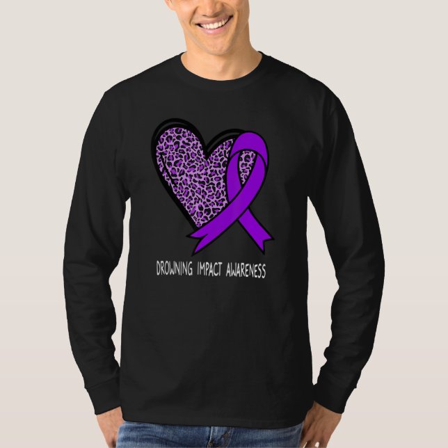 Camiseta Leopard Heart xx Awareness Purple Ribbon (Anverso)