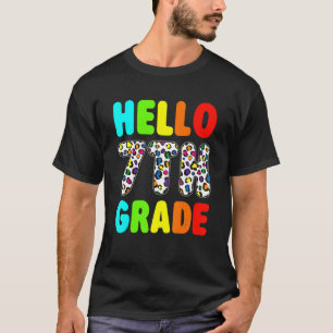 Camiseta Leopard Hello 7º Grado De Vuelta Al Diseño Escolar