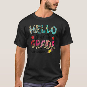 Camiseta Leopard Hello Estudiante De Cuarto Grado De Maestr