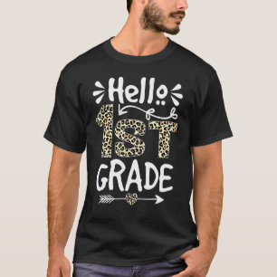 Camiseta Leopard Hello Estudiante De Primer Grado De Docent