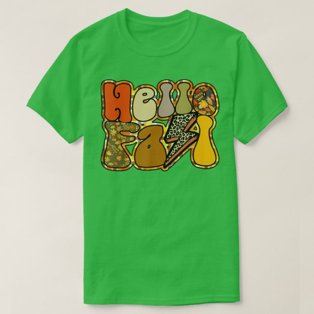 Camiseta Leopard Hello Fall Fun Pumpkin Patch Fall Lover Au (Diseño del anverso)
