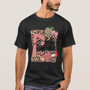 Camiseta Leopard Hello Profesora Preescolar De Preescolar D