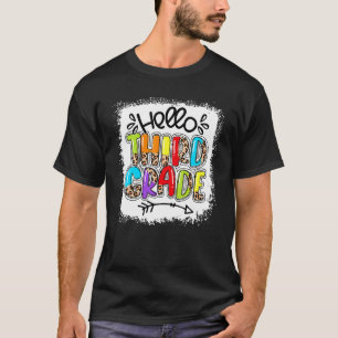 Camiseta Leopard Hello Tercer Grado Maestra Primer Día de