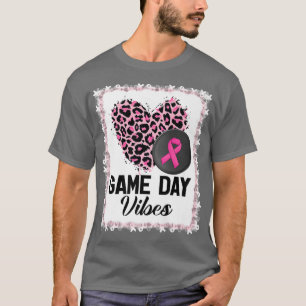 Camiseta Leopard Hockey Puck Game Day Vibes Cáncer de Mama 
