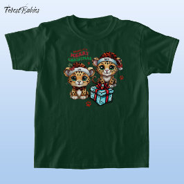 Camiseta Leopard Kitty Meowy Little Merry Christmas 🐾 🐆 �