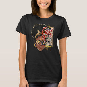 Camiseta Leopard Love Afro Chica Faith Biblia Inspiradora Q