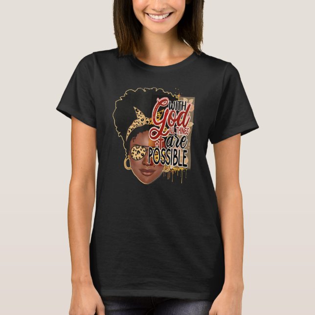 Camiseta Leopard Love Afro Chica Faith Biblia Inspiradora Q (Anverso)