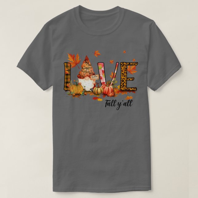 Camiseta Leopard Love Fall Y'all Funny Autumn Pumpkin Fall  (Diseño del anverso)