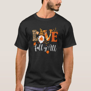 Camiseta Leopard Love Fall Y'All Gnome Pumpkin Autumn Graci