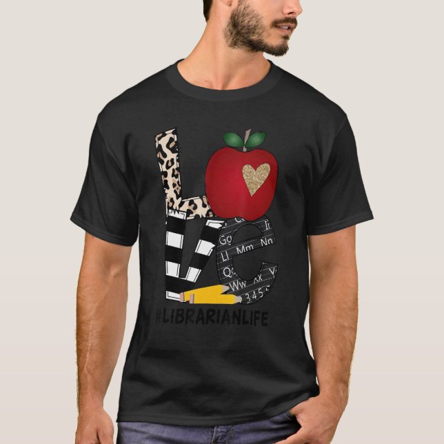 Camiseta Leopard Love Librarian Life Back To School (Anverso)