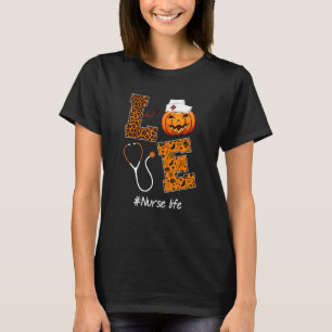 Camiseta Leopard Love Nurse Life Halloween Enfermera Médica