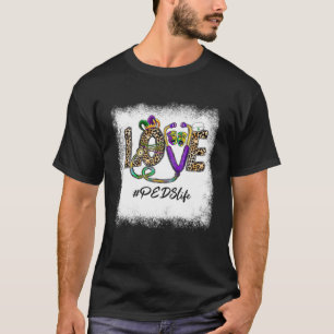 Camiseta Leopard Love PEDS Life Stethoscope Enfermera Mardi