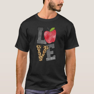 Camiseta Leopard Love Student de 4º grado de vuelta a Sch