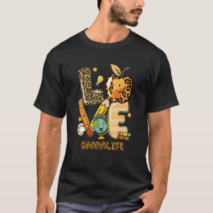 Camiseta Leopard Love Teaching First Grado Back To School T