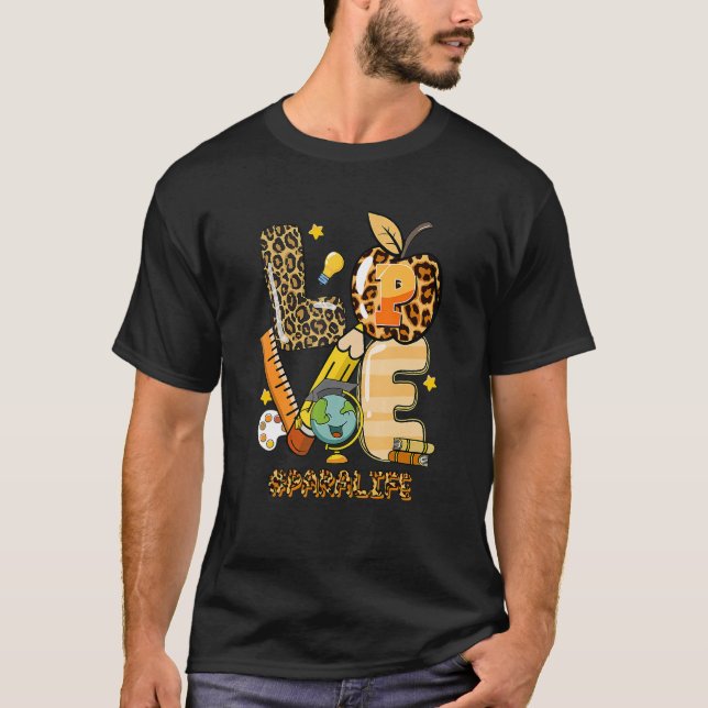 Camiseta Leopard Love Teaching First Grado Back To School T (Anverso)