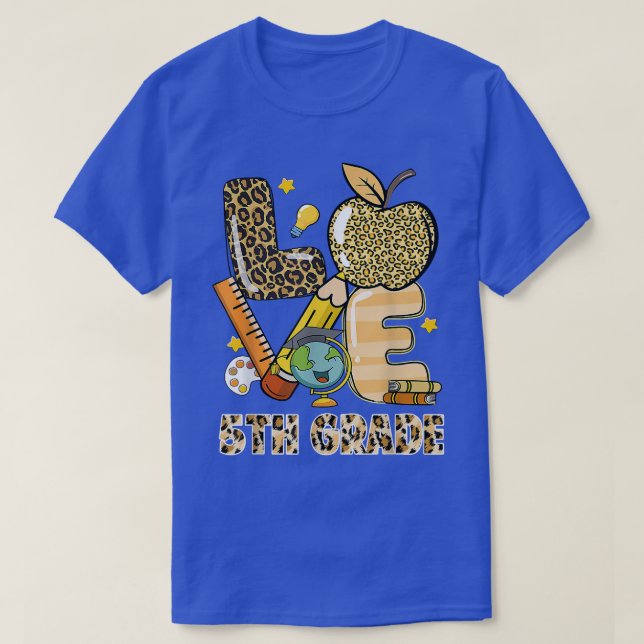 Camiseta Leopard Love Teaching Five Grave Back To School Te (Diseño del anverso)