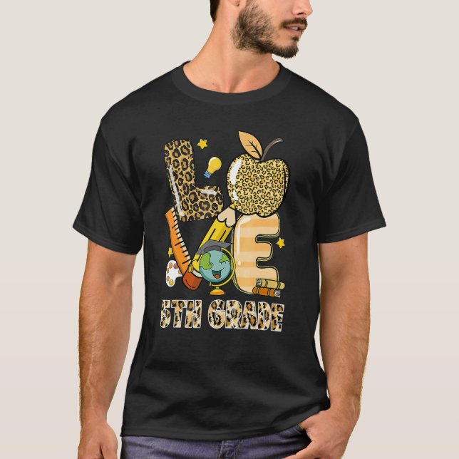Camiseta Leopard Love Teaching Five Grave Back To School Te (Anverso)