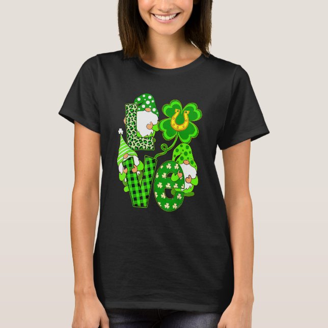 Camiseta Leopard Love Three Gnomes Lucky Shamrock St Patric (Anverso)