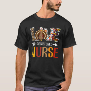 Camiseta Leopard Love Turkey RN enfermera registrada Thanks