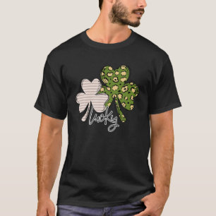Camiseta Leopard Lucky Charm Irish Shamrock St. Patrick