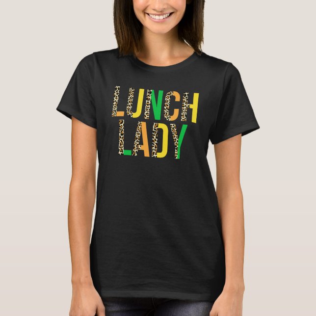 Camiseta Leopard Lucky Lunch Lady St Patrick's Day Cafeteri (Anverso)
