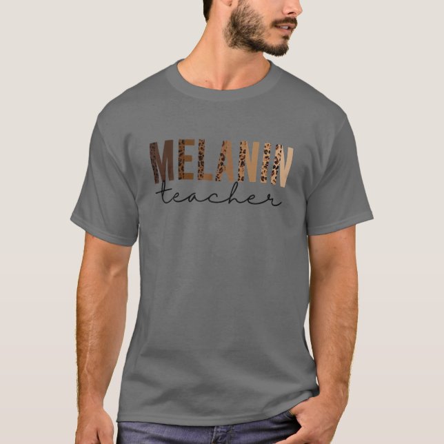 Camiseta Leopard Melanin profesor de Historia Negra regalo  (Anverso)