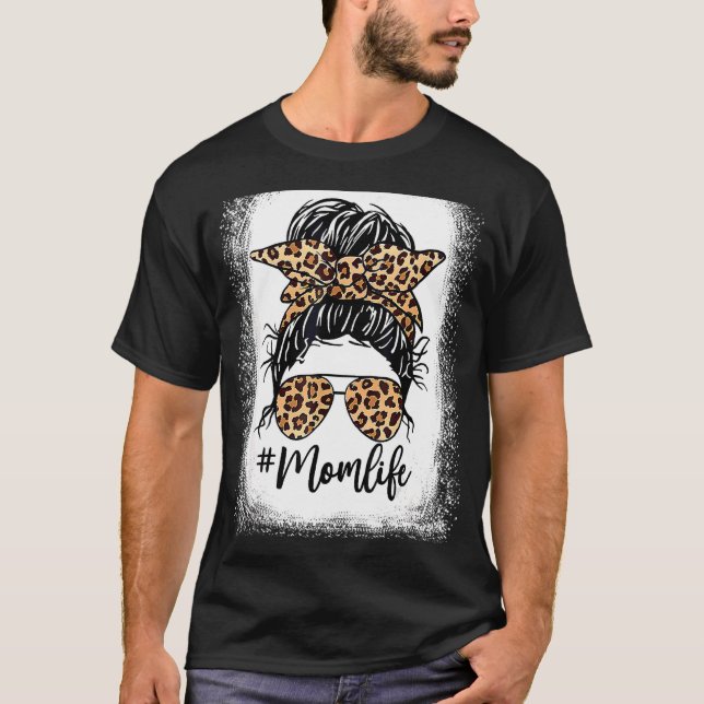 Camiseta Leopard Messy Bun Hair Glasses (Anverso)