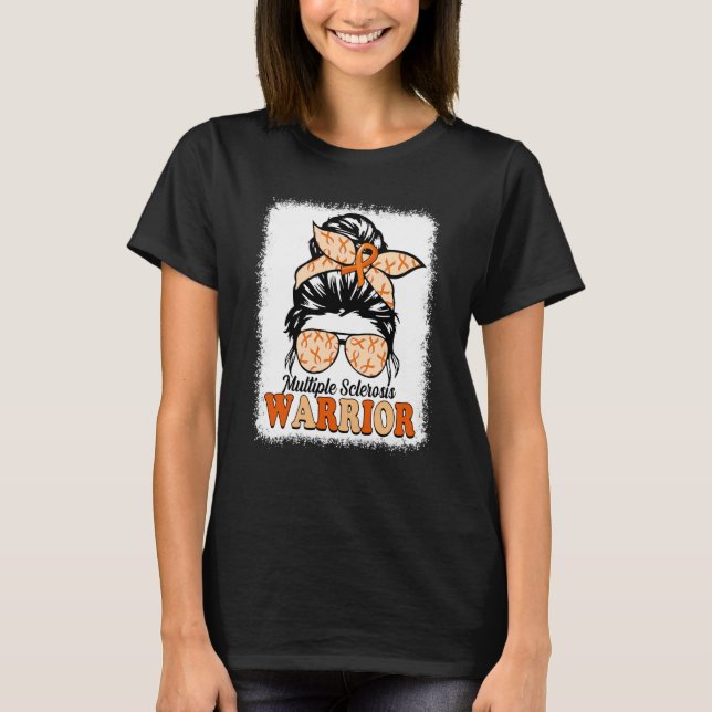 Camiseta Leopard Messy Bun Multiple Sclerosis Warrior MS Aw (Anverso)