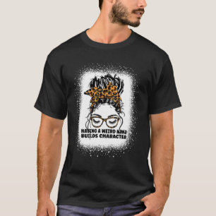 Camiseta Leopard Messy Hair Bun Con Un Raro Nana Construido