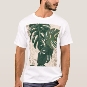 Camiseta Leopard Monstera: Vintage de la jungla.