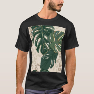 Camiseta Leopard Monstera: Vintage de la jungla.