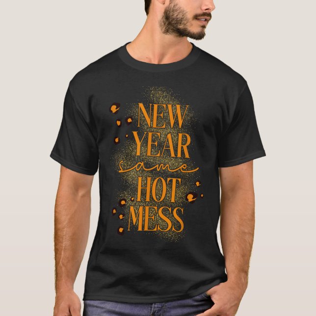 Camiseta Leopard New Year Same Hot Mess New Year's Eve Reso (Anverso)