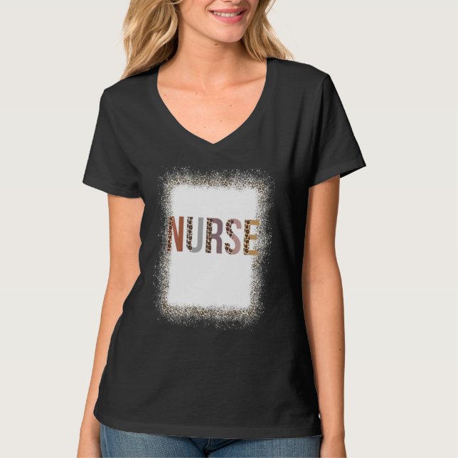 Camiseta Leopard Nurse Apreciación de los trabajadores sani (Anverso)