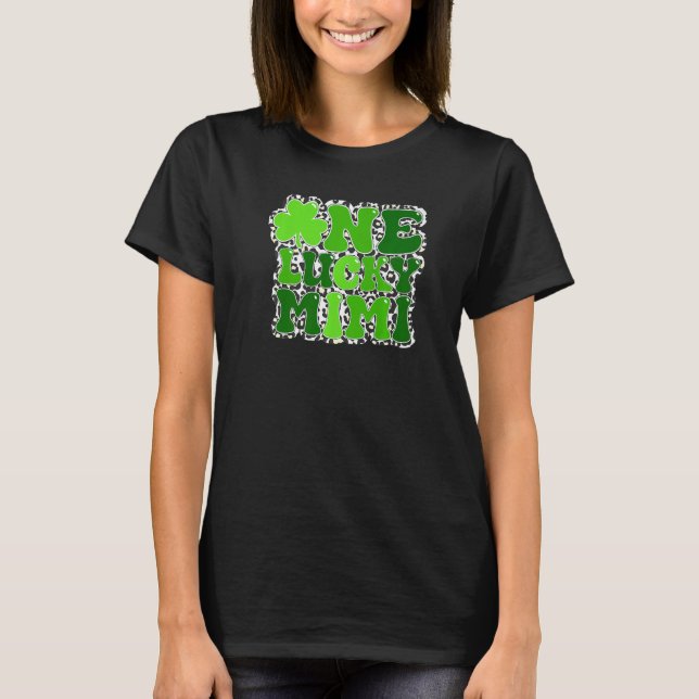 Camiseta Leopard One Lucky Mimi Irish Shamrock St Patrick's (Anverso)