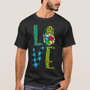Camiseta Leopard P Laid Love N Ordic Gnome Pu Zzle Cute Aut