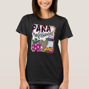 Camiseta Leopard Paraprofesional Teacher Kids De Vuelta A S