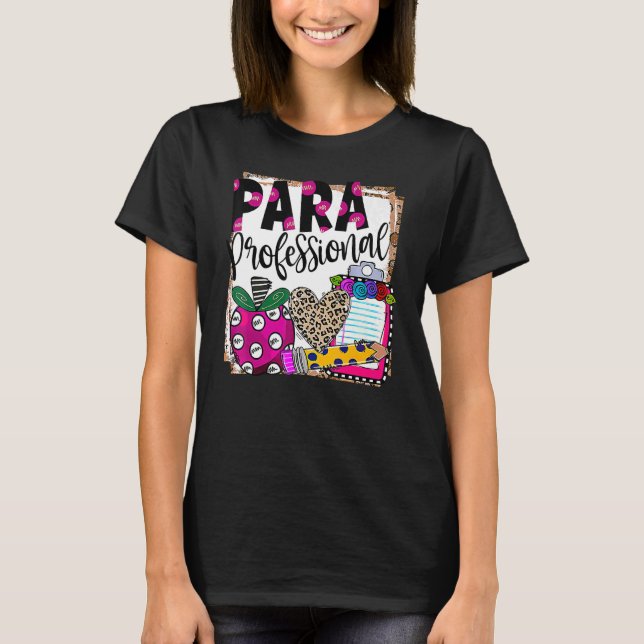 Camiseta Leopard Paraprofesional Teacher Kids De Vuelta A S (Anverso)