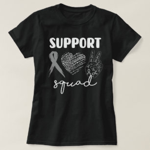 Camiseta Leopard Peace Love Brain Cancer Support Squad
