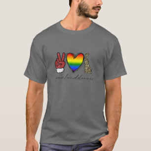 Camiseta Leopard Peace Love Delaware Heart Orgullo LGBT Chr